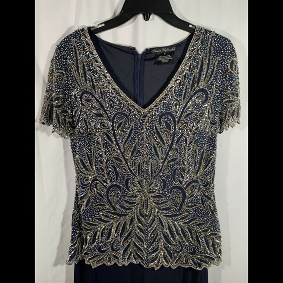 NEW Pisarro Nights Embellished Beaded Mock Gown‎ 8 - Picture 7 of 12